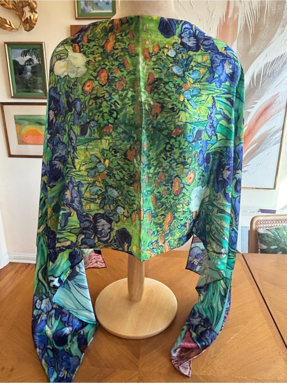 100 % Silk Van Gogh Print Scarf